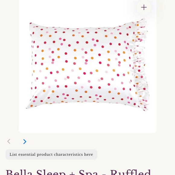 Bella Sleep Spa Ruffled Satin Pillowcase-Confetti, Standard Size - Picture 3 of 7